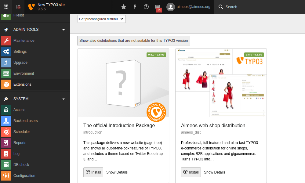 TYPO3 distributions