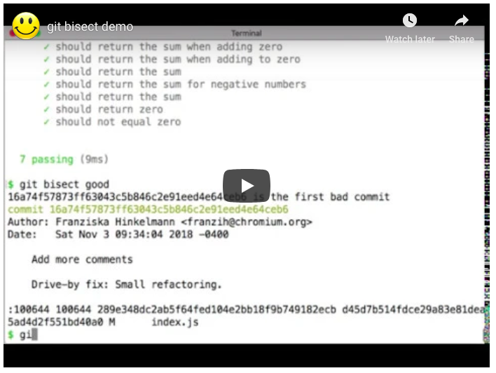 Git bisect in action