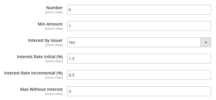 Example settings