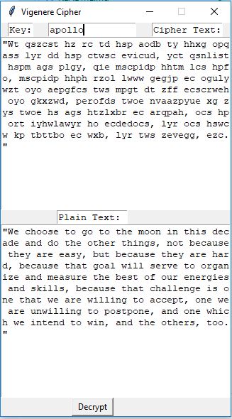 Vigenere Decoder Example