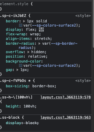 Image of my css rule being overwritten