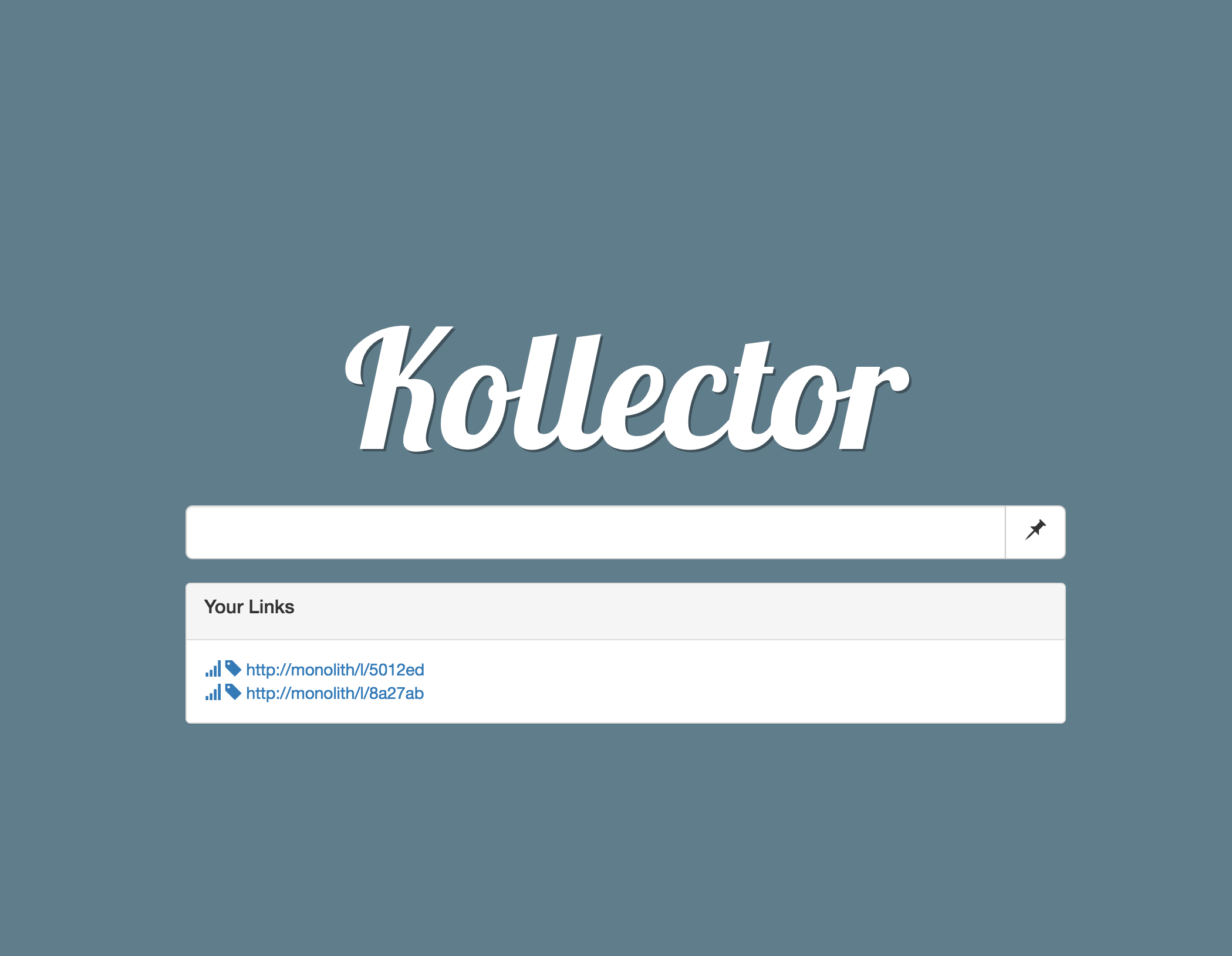 Image of Kollector with a few links