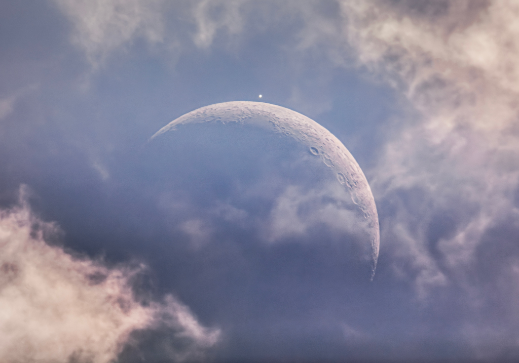 2026-06-20 Daytime Moon Meets Evening Star NASA