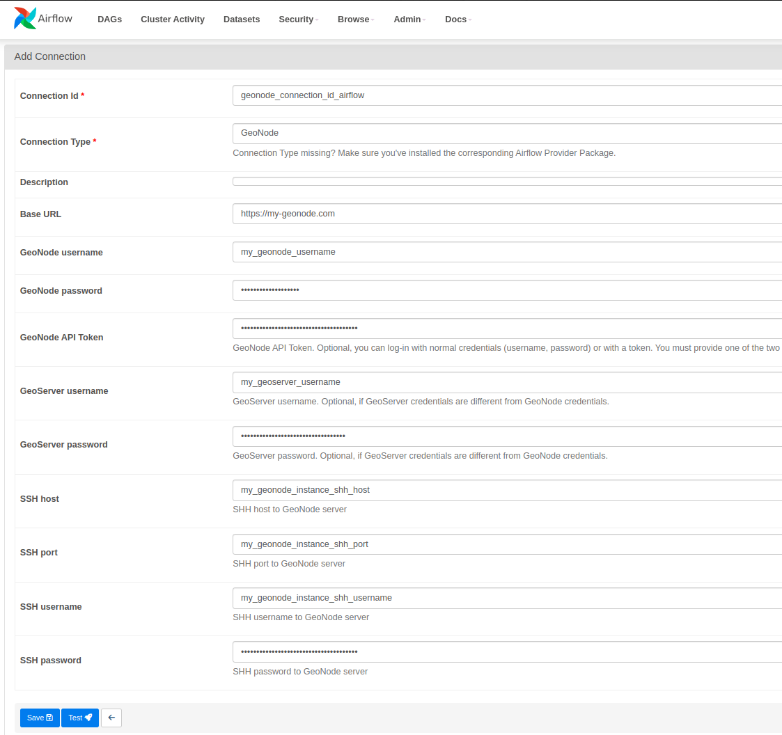 GeoNode Connection