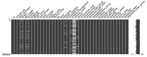 MissingNo Matrix of Missing Values