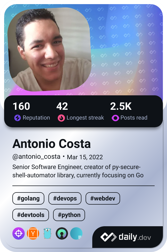 Antonio Costa's Dev Card