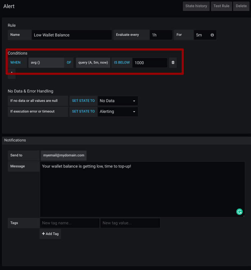 Sample Alert Configuration