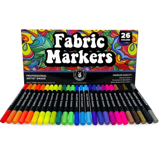 hippie-crafter-fabric-markers-permanent-for-clothes-t-shirts-shoe-decorating-fabric-pens-26-pack-siz-1