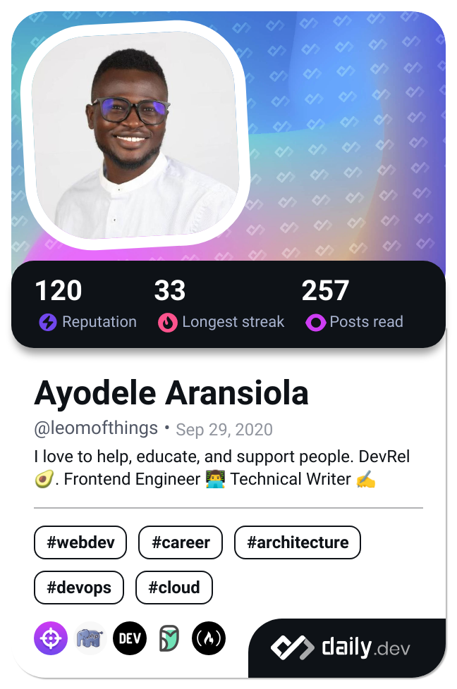 Ayodele Aransiola's Dev Card