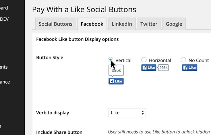 Toggle button style to best fit your site layout.