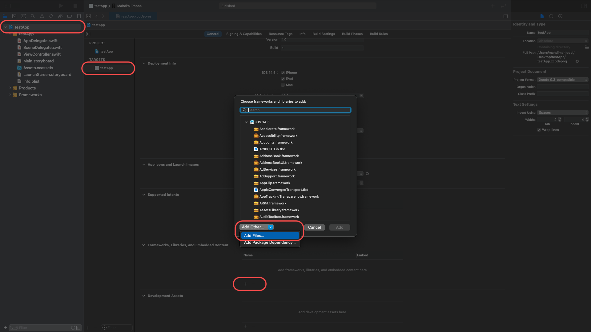 Adding eKYC.xcframework to your project