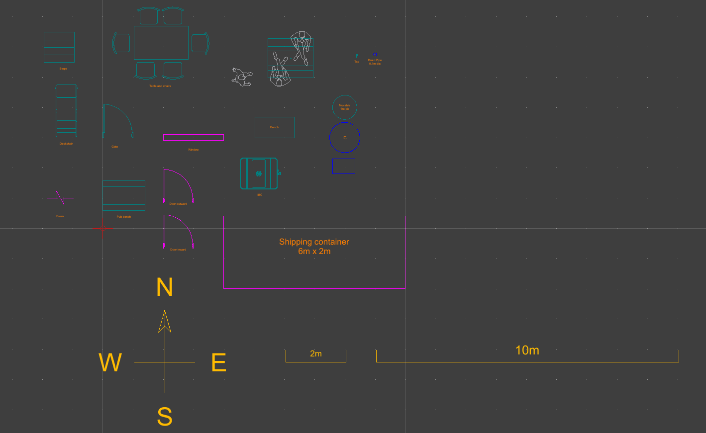 Screenshot of garden furniture CAD blocks