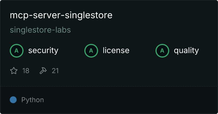 SingleStore Server MCP server