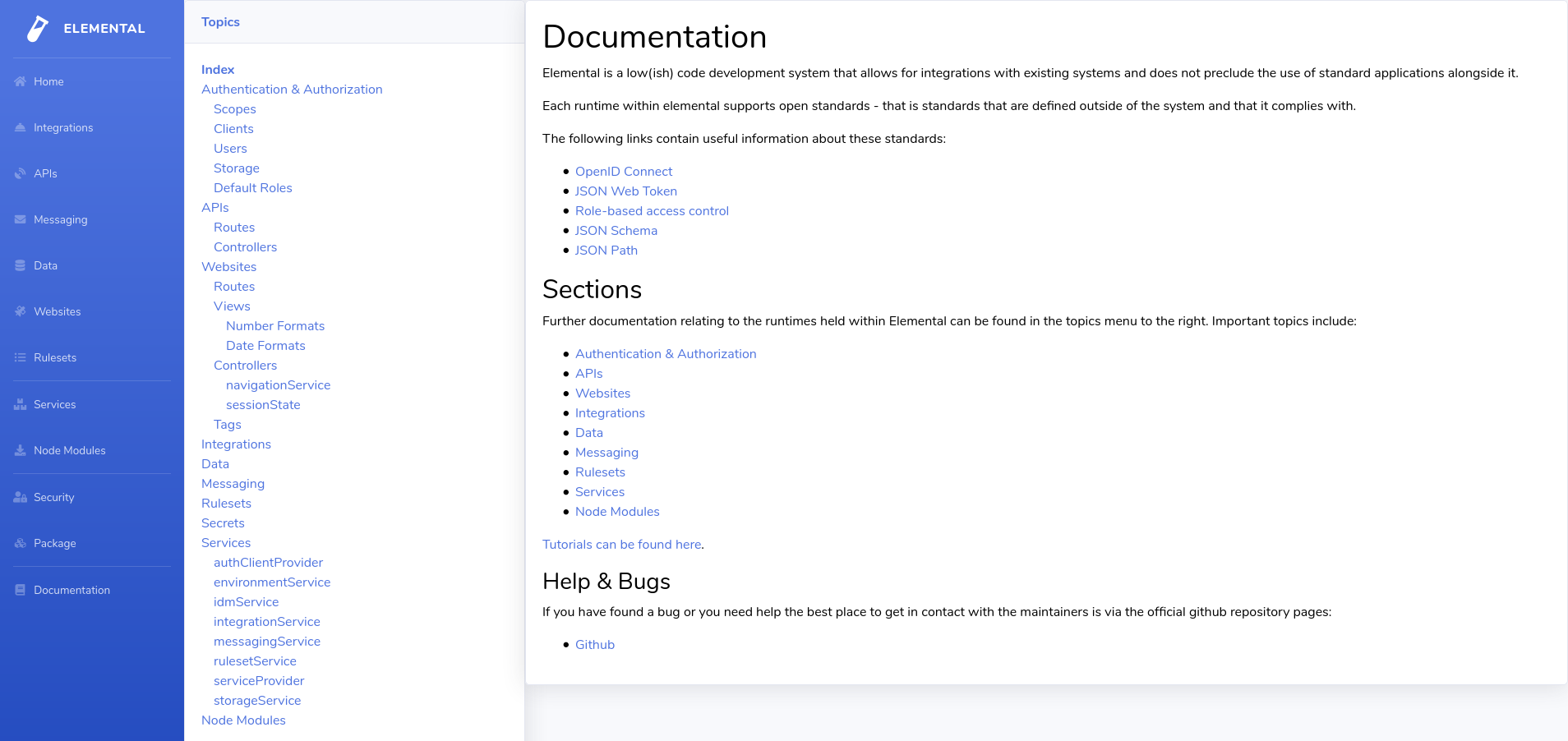 In app documentation