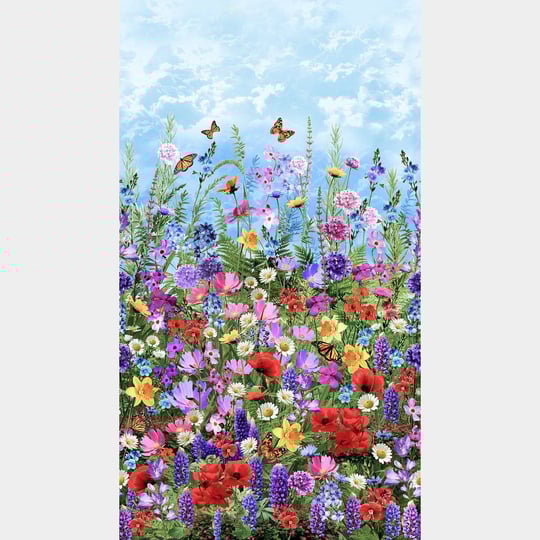 timeless-treasures-24-x-44-panel-wild-floral-wildflowers-butterflies-poppies-field-spring-cotton-fab-1
