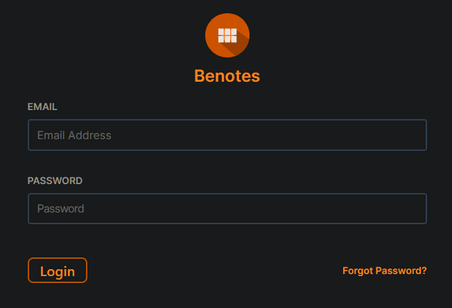 Benotes stuck at login page