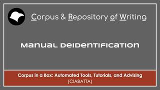 Video: Manual Deidentification