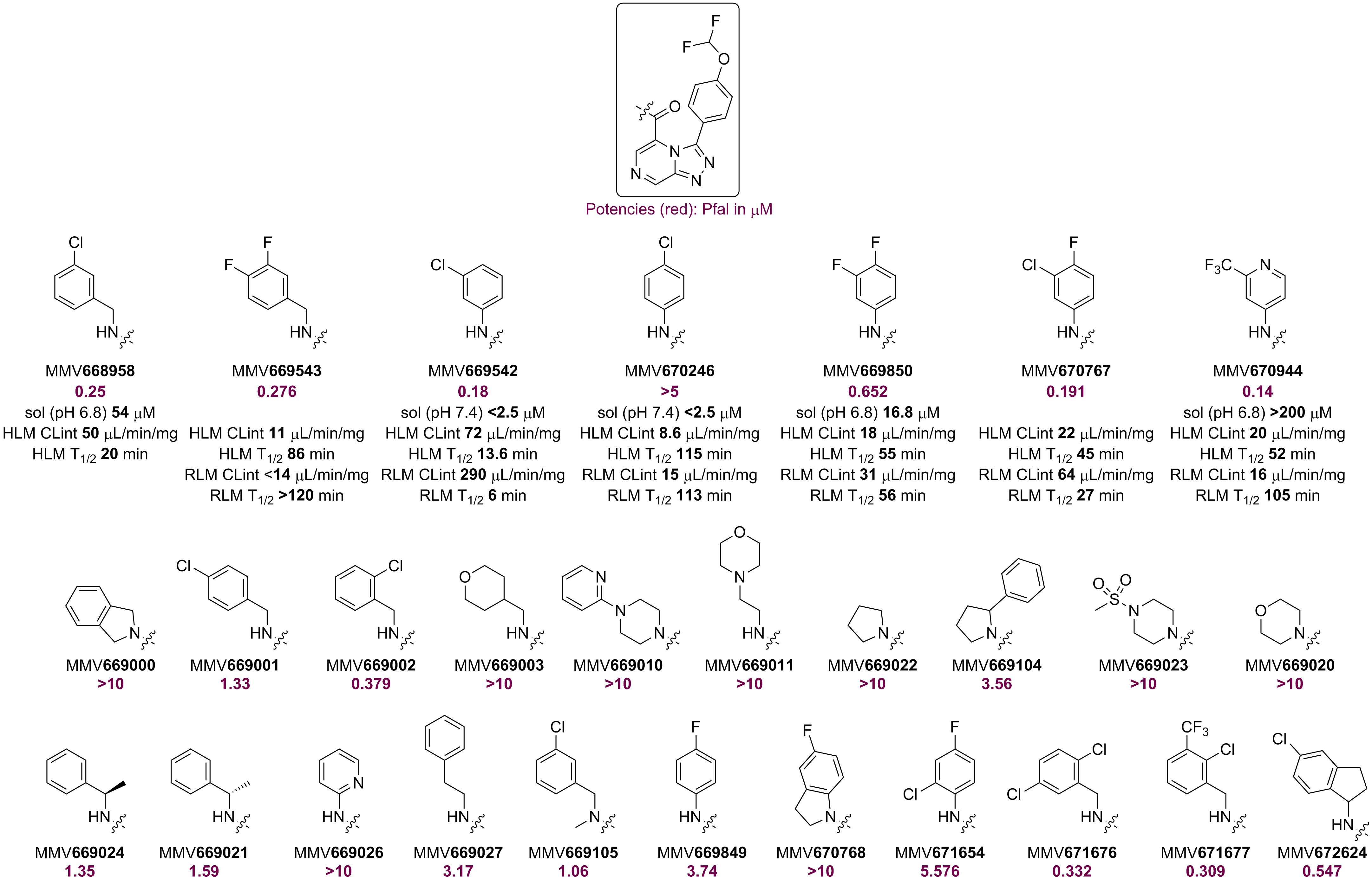 Amides Synthesised and Tested pre-OSM