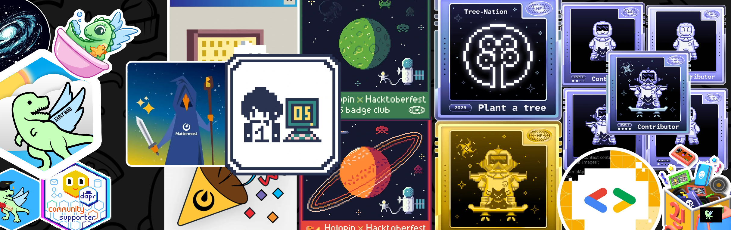 An image of @anshumanjadiya1102's Holopin badges, which is a link to view their full Holopin profile