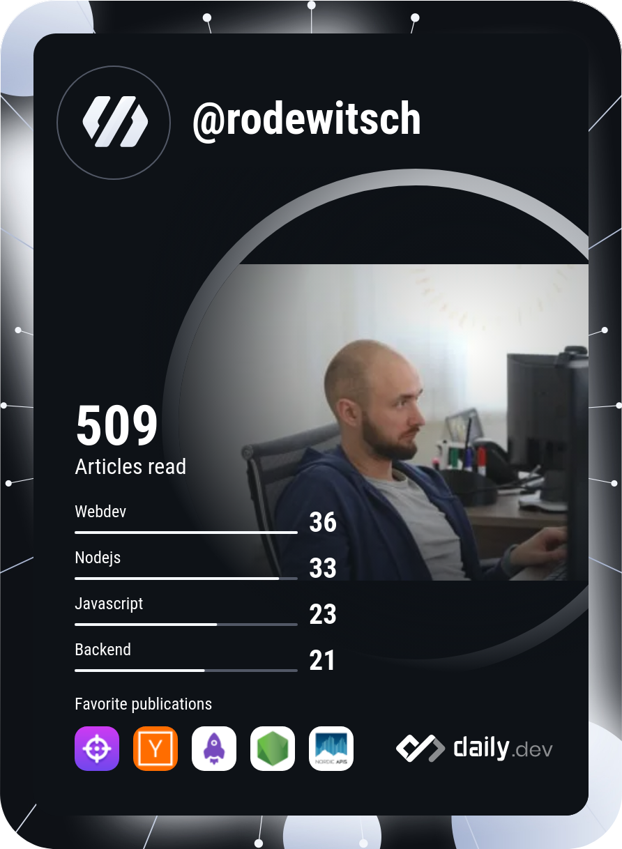 Dmitry Rodevich's Dev Card