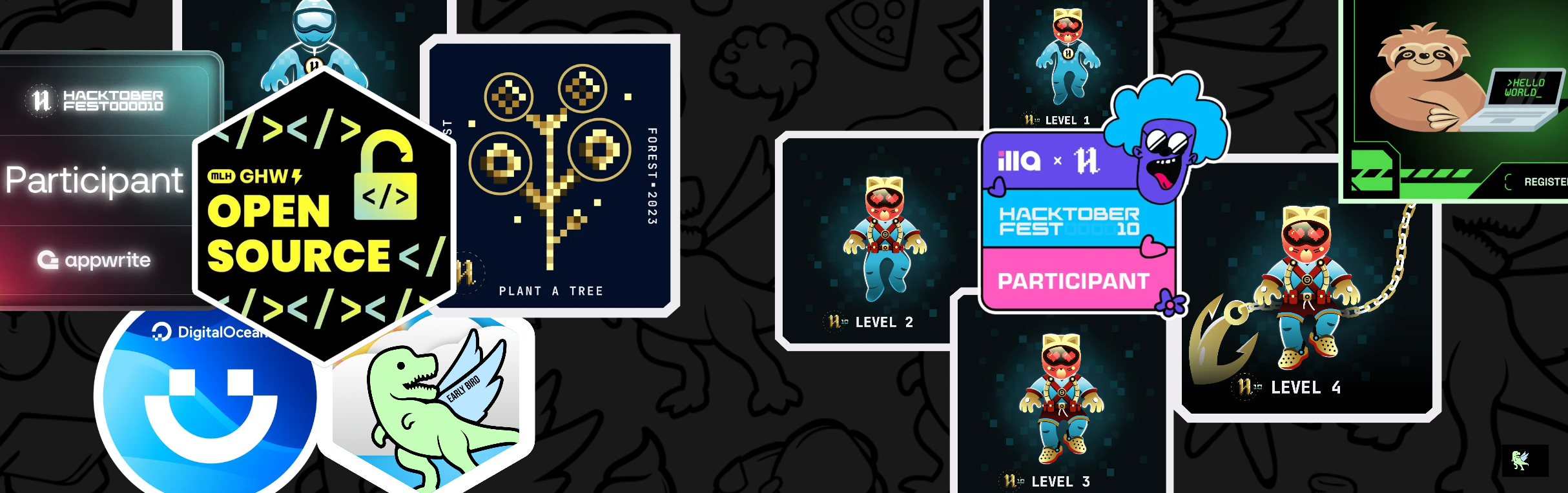 An image of @khushig99's Holopin badges, which is a link to view their full Holopin profile