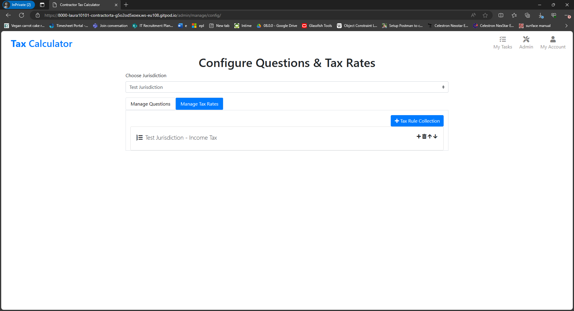 Rulesets and rules displayed in the config app