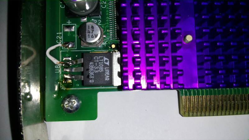 Picture of 3.3V regulator installed