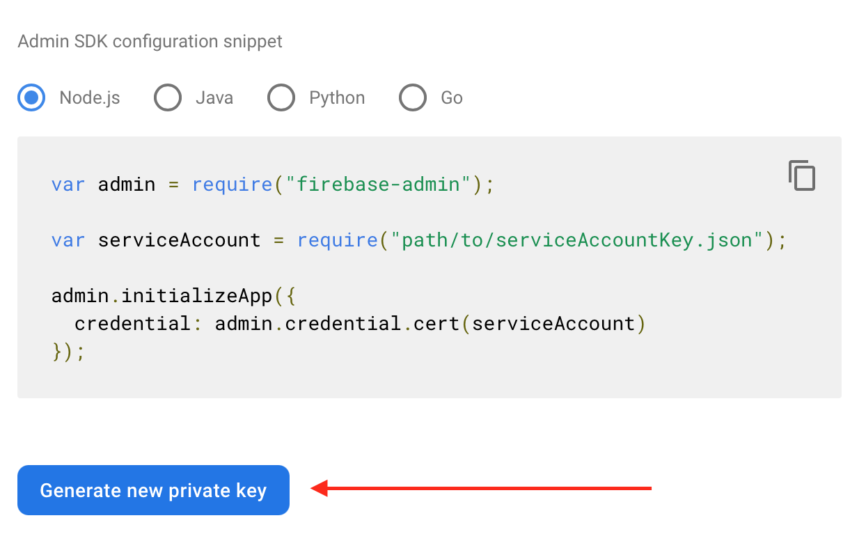 Firebase Add Service Account