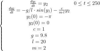 pendulum equation