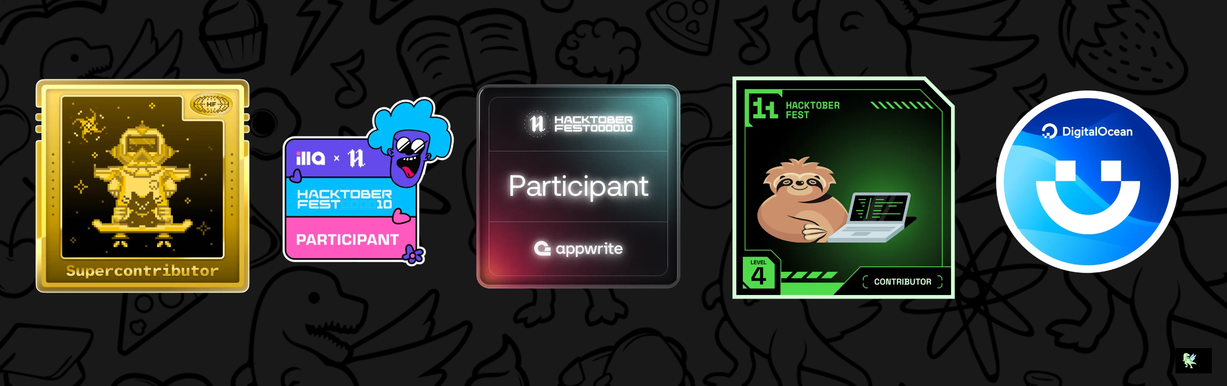 An image of @pasanswijekoon's Holopin badges, which is a link to view their full Holopin profile