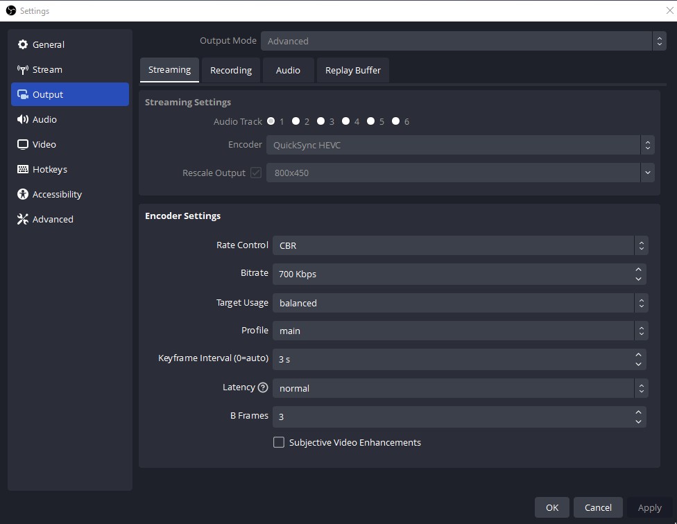 obs setting