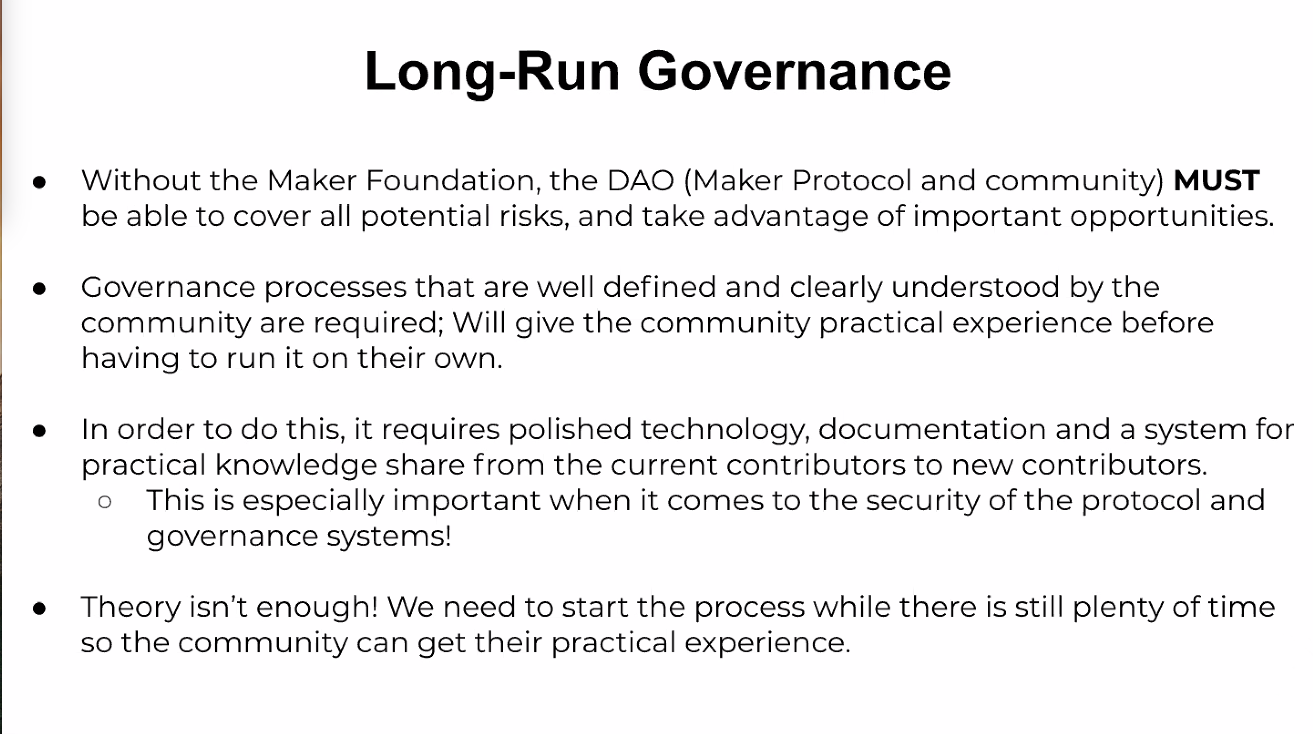 Long run governance