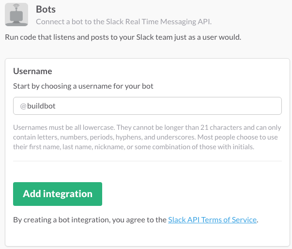 Add Slack bot