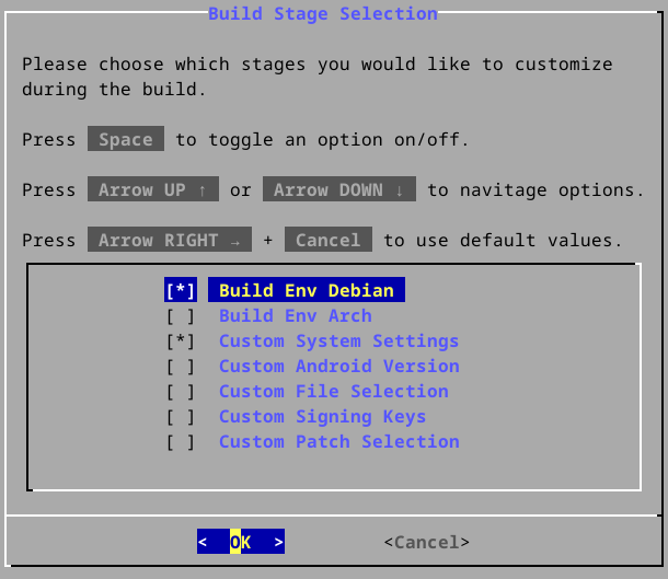 Build List Dialog