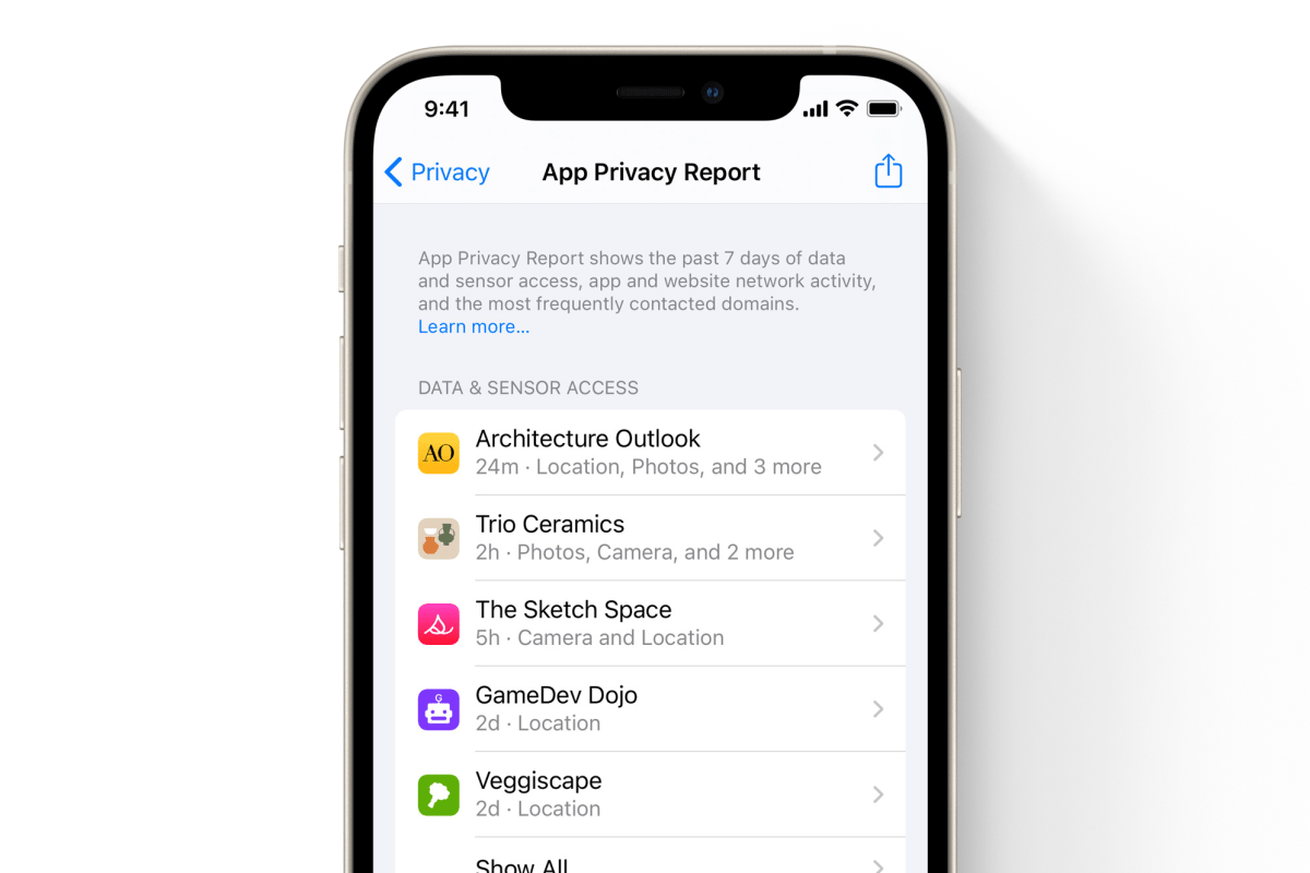 ios 15 app privacy report