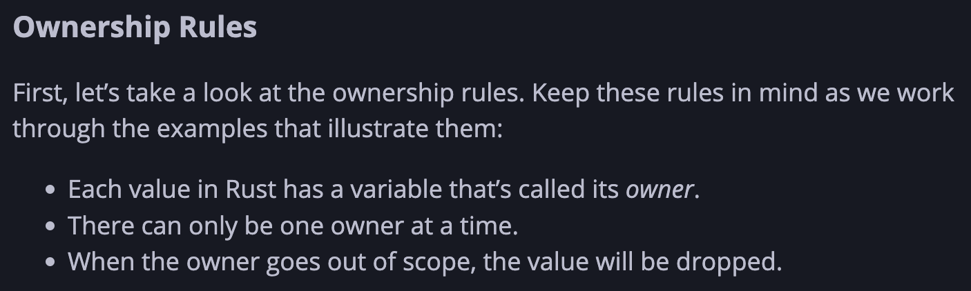 Ownership rules