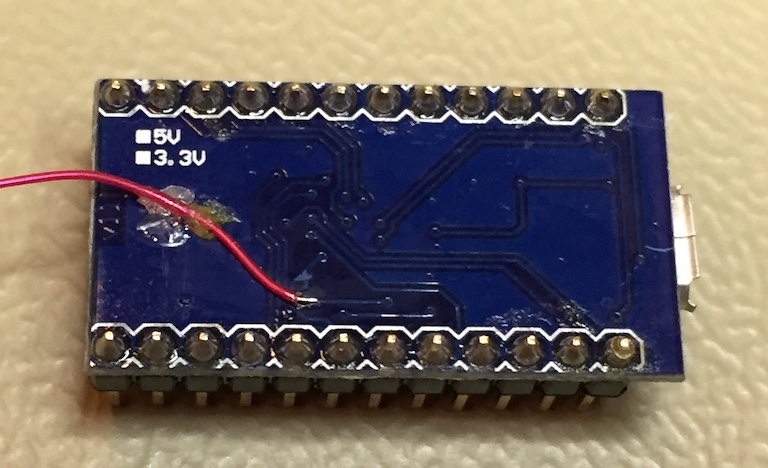 /SS wire soldered to a via