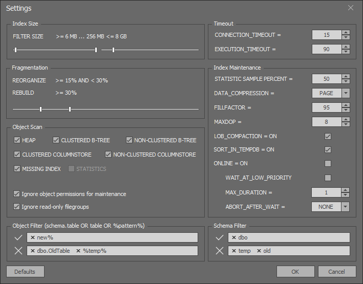 SQL Index Manager