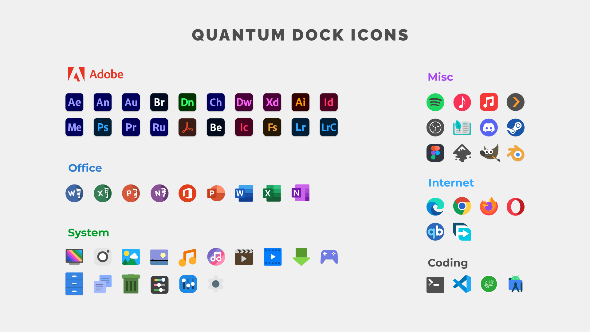 Quantum Docks Icons