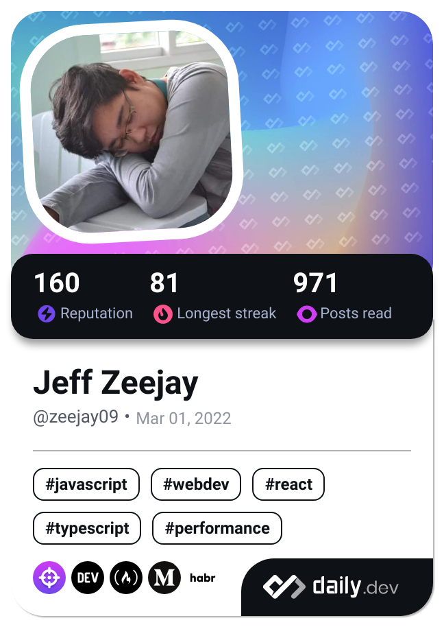 Jeff Zeejay's Dev Card