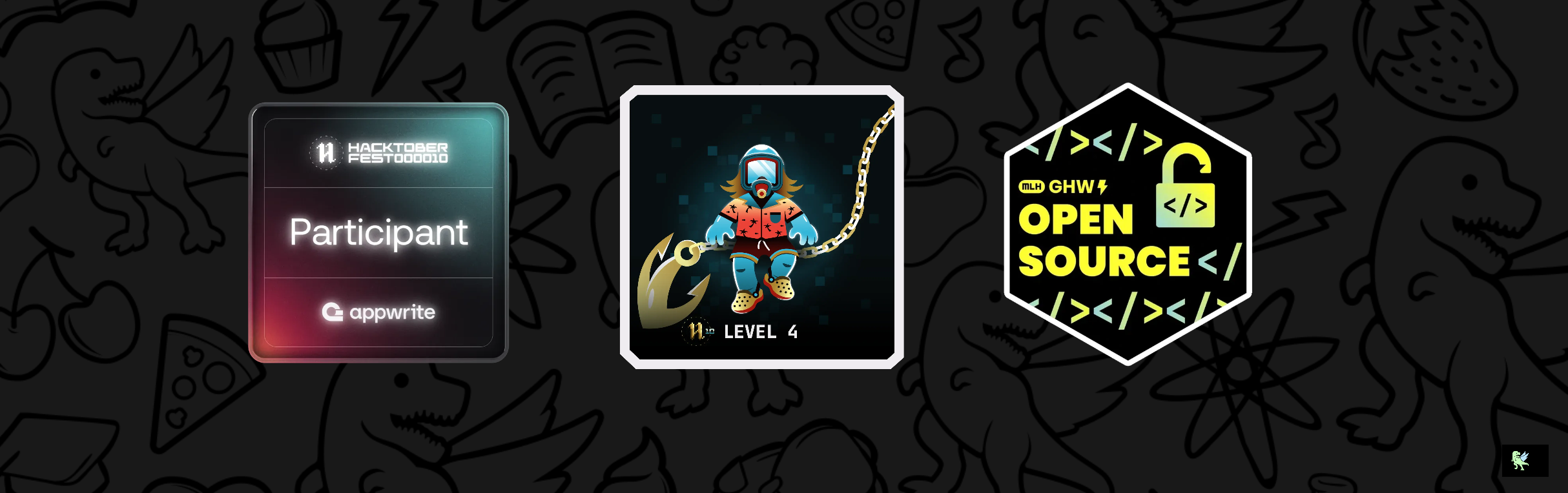 An image of @supratikv's Holopin badges, which is a link to view their full Holopin profile