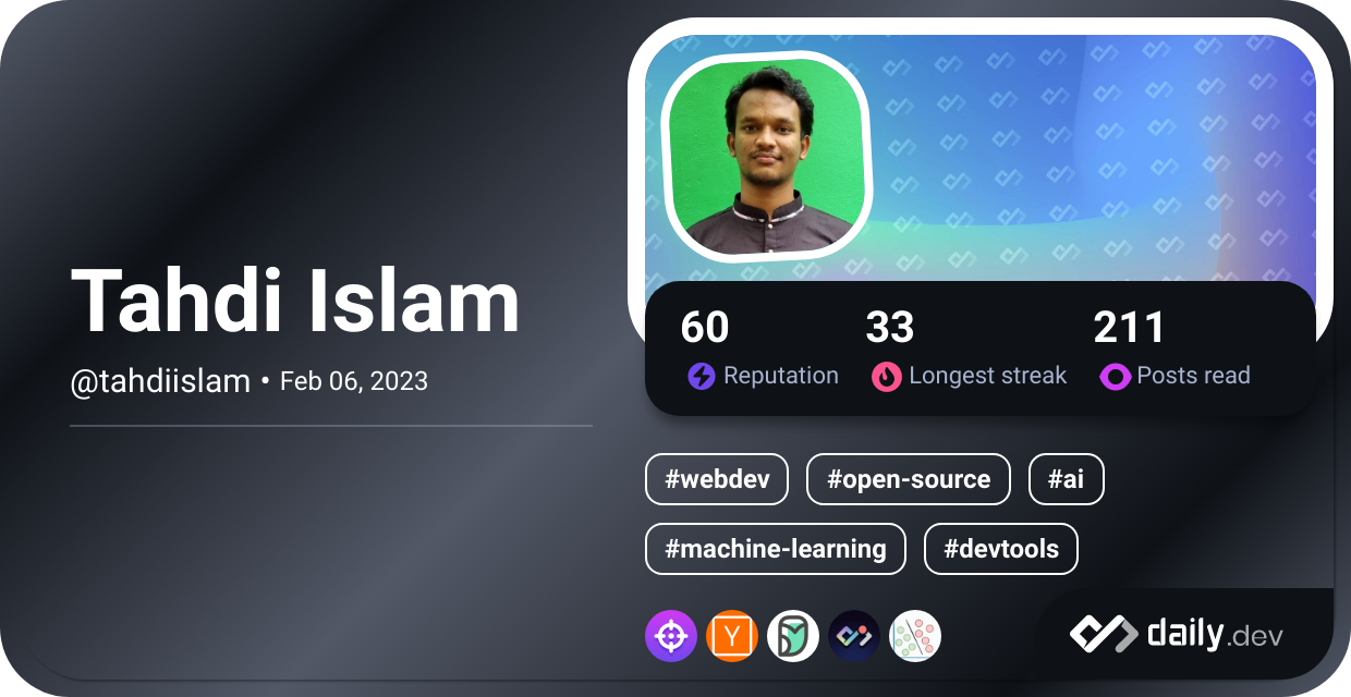 Tahdi Islam's Dev Card