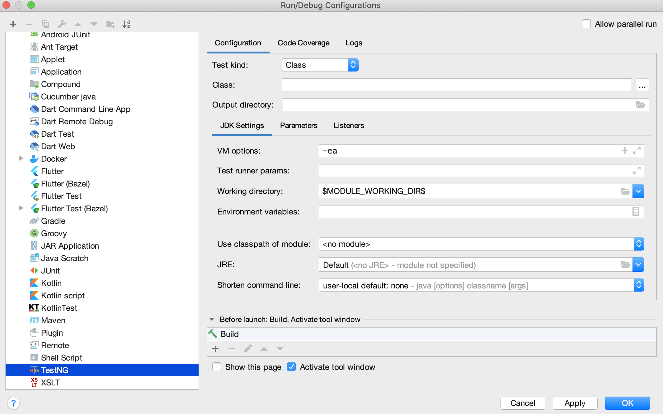 TestNG Configuration