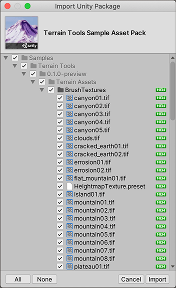 import package settings