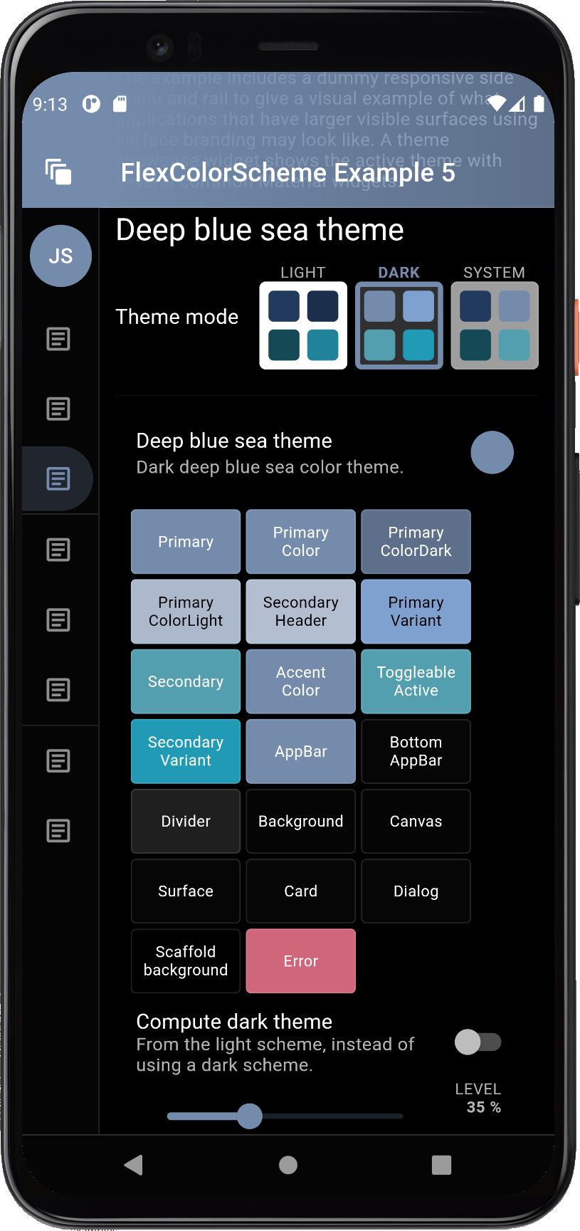 ColorScheme example 5 true black