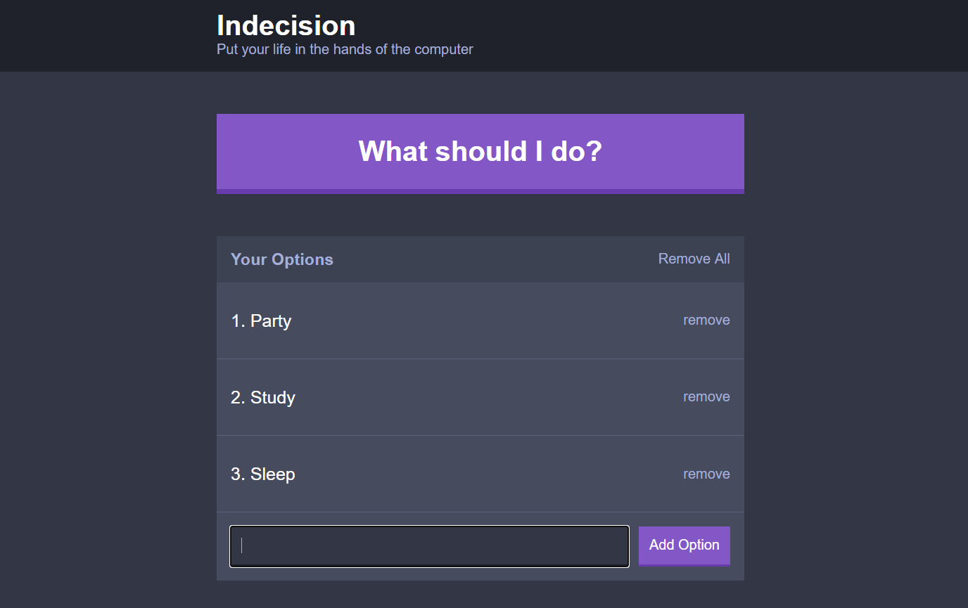 Indecision App