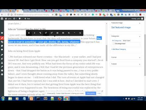 Demo for medium editor for wordpress