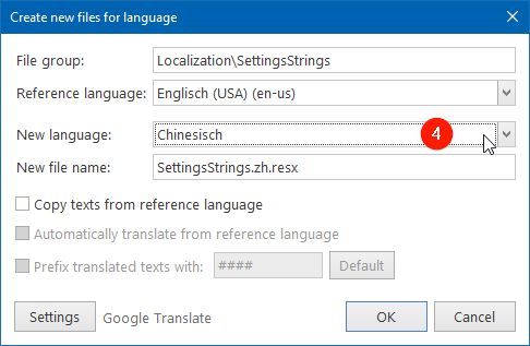 Create new file for language