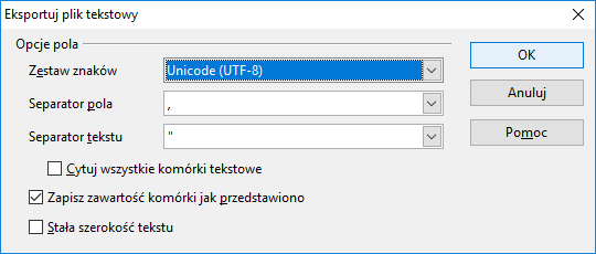 Zapisz z kodowaniem UTF-8