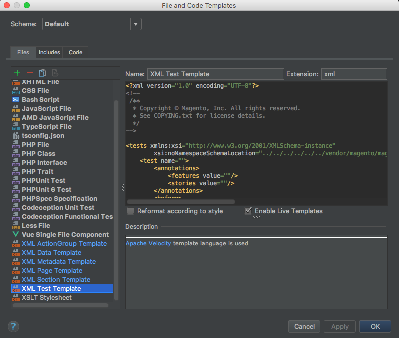 PHPStorm Live Templates